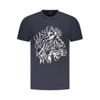 Blue Cotton Men T-Shirt