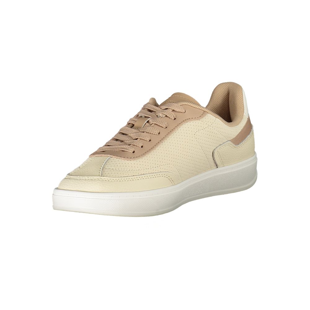 Beige Polyurethan-Sneaker für Damen