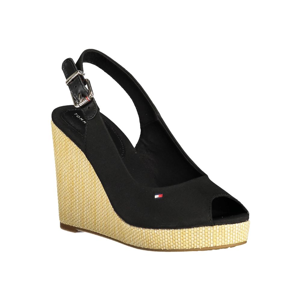 Damen-Sandalen aus schwarzem Polyester