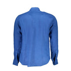Herrenhemd aus blauem Leinen