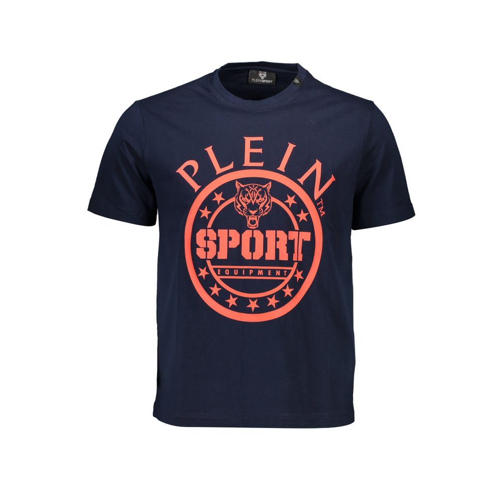 Blaues Baumwoll-Herren-T-Shirt