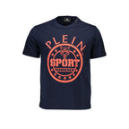 Blaues Baumwoll-Herren-T-Shirt