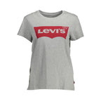 Graues Baumwoll-T-Shirt für Damen