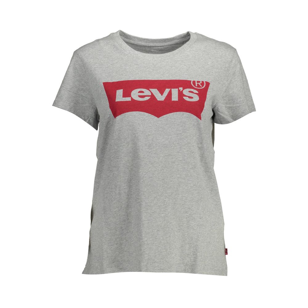 Graues Baumwoll-T-Shirt für Damen