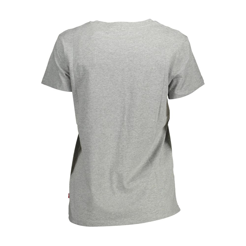 Graues Baumwoll-T-Shirt für Damen
