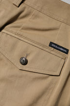 Braune Baumwoll-Cargohose mit schmal zulaufendem Bein