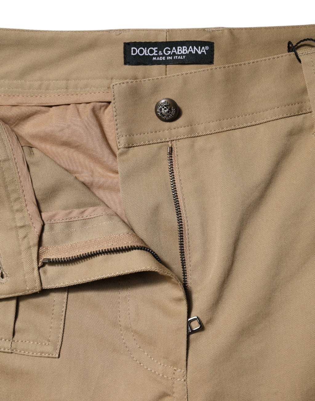 Braune Baumwoll-Cargohose mit schmal zulaufendem Bein