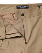 Braune Baumwoll-Cargohose mit schmal zulaufendem Bein