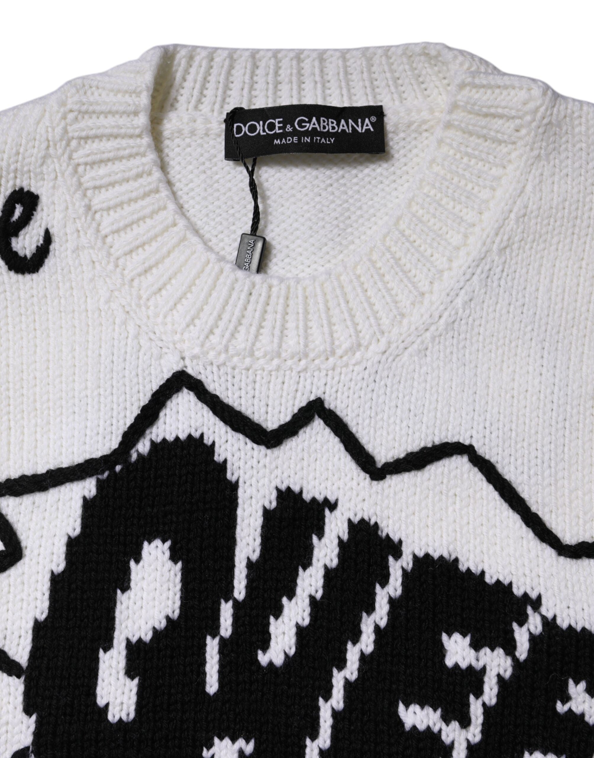 Weißer Pullover mit Rundhalsausschnitt aus Strick