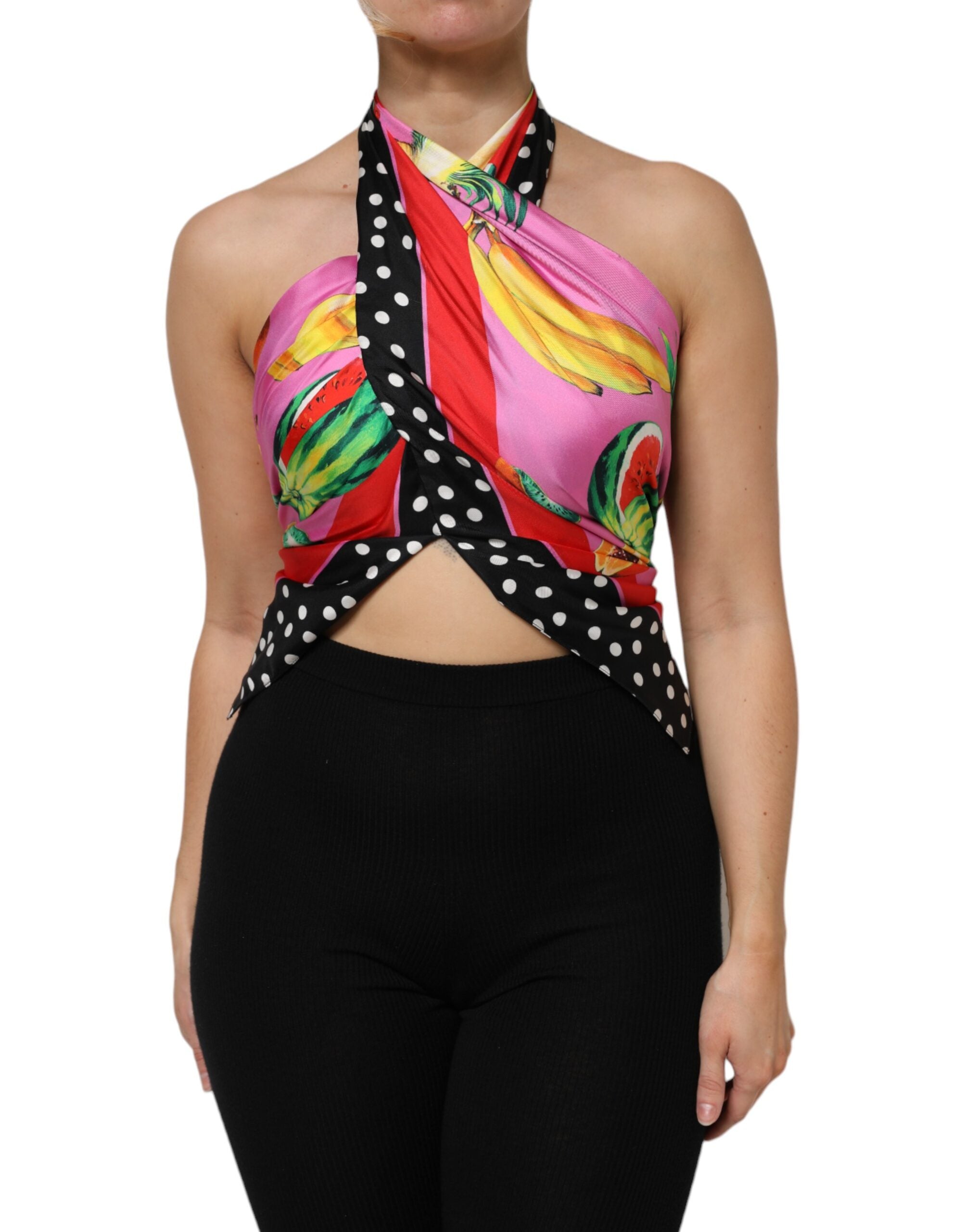 Mehrfarbiges, bauchfreies Halter-Partytop
