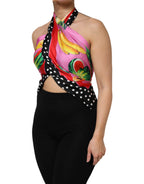 Mehrfarbiges, bauchfreies Halter-Partytop