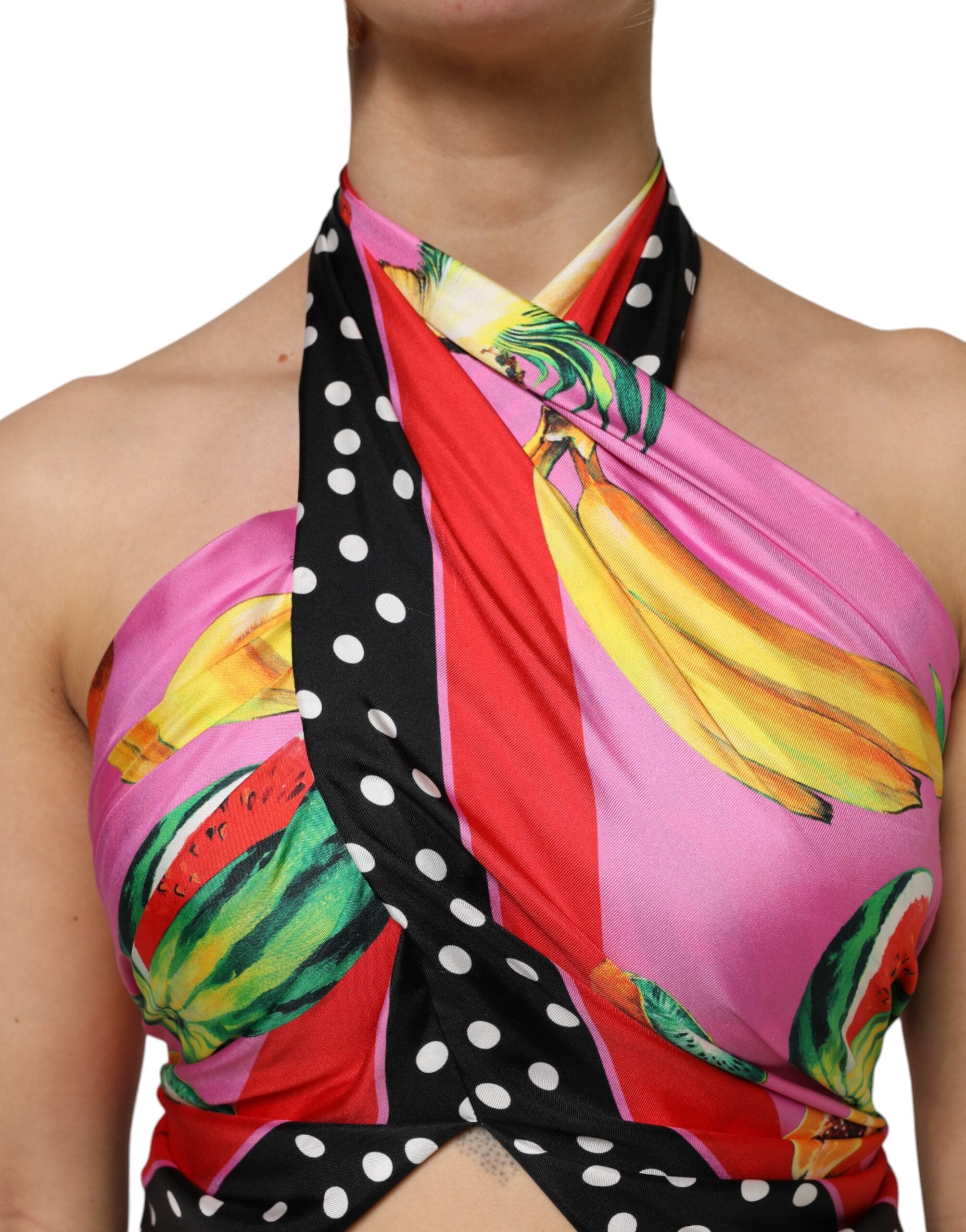 Mehrfarbiges, bauchfreies Halter-Partytop