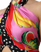 Mehrfarbiges, bauchfreies Halter-Partytop