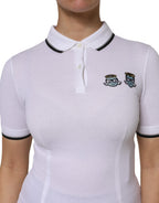 White Cotton Short Sleeves Collared Polo Top