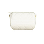 White Polyurethane Women's Bag with Adjustable Shoulder Strap