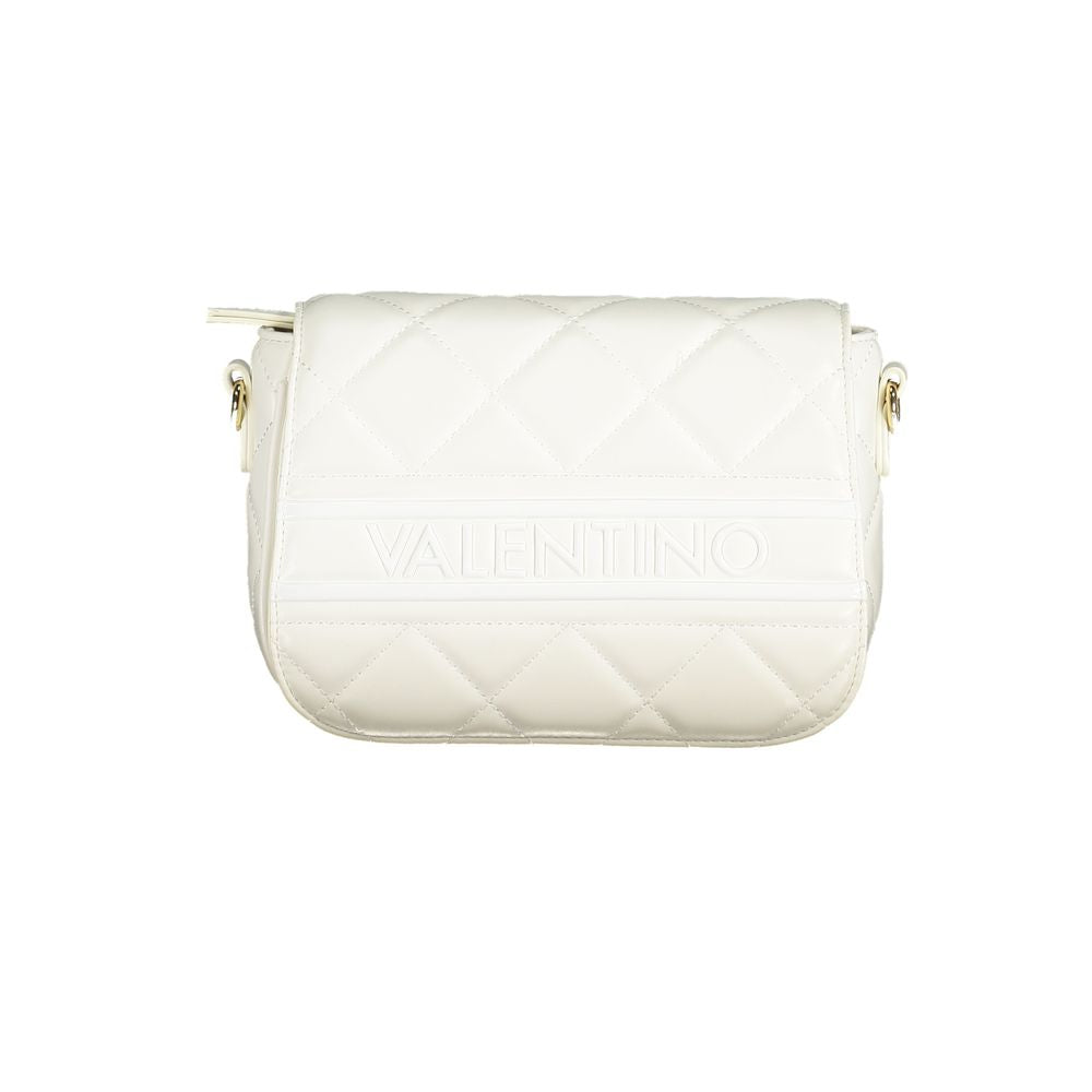 White Polyurethane Women's Bag with Adjustable Shoulder Strap