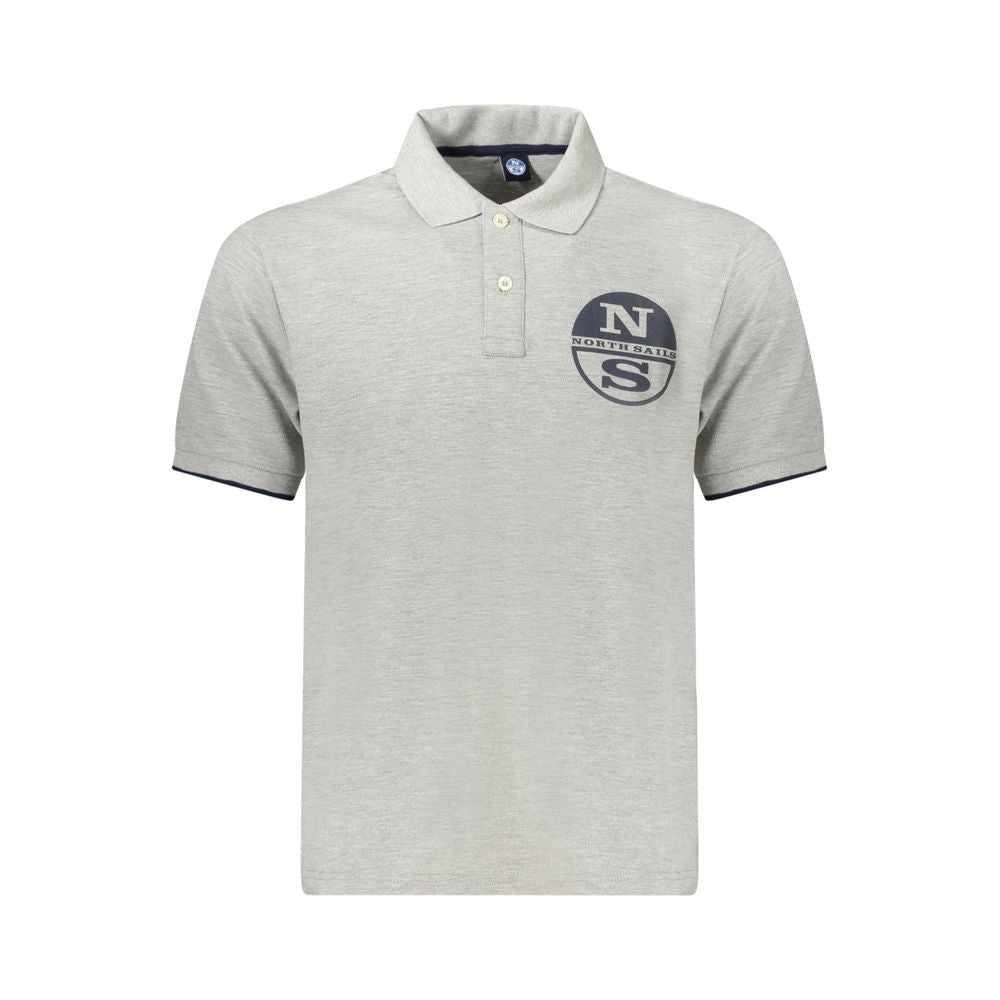 Herren Polo Grau Cotton
