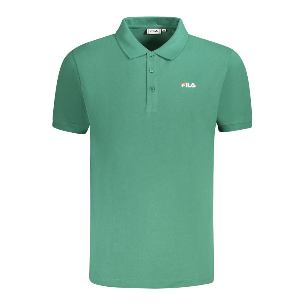 Green Cotton Men Polo