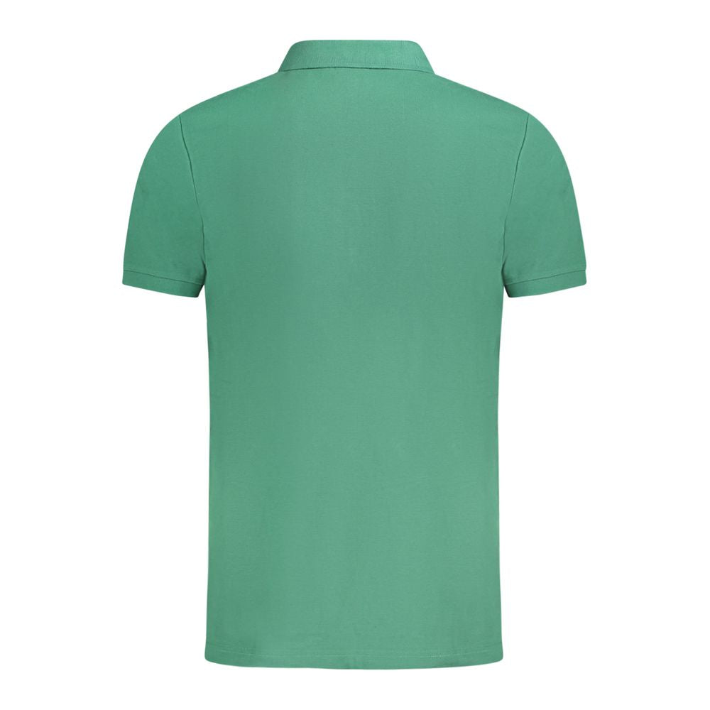 Green Cotton Men Polo