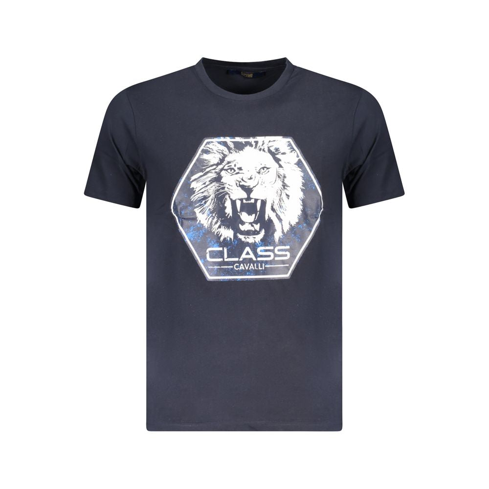 Blaues Baumwoll-Herren-T-Shirt