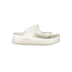 Bianco Poliuretano Womens Flip Flop with Ankle Buckle