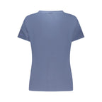 Blue Cotton Women T-Shirt