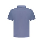 Blue Cotton Men Polo