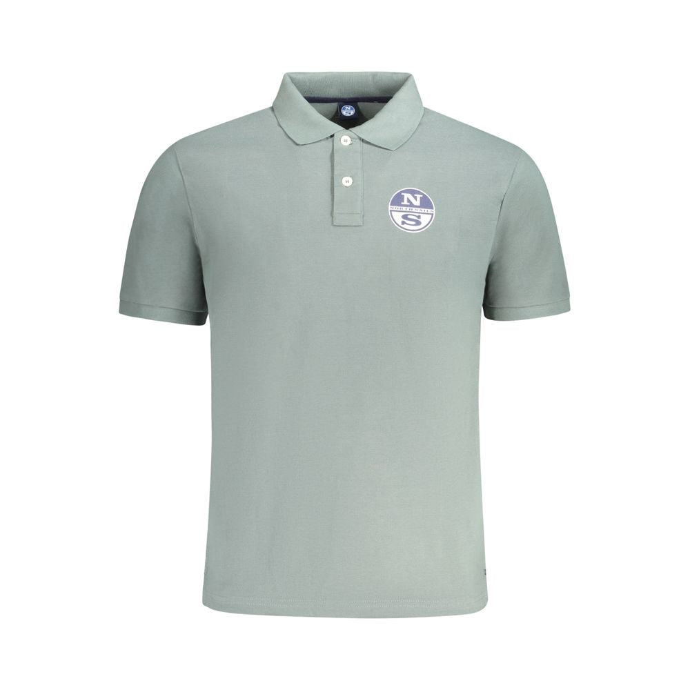 Green Cotton Men Polo