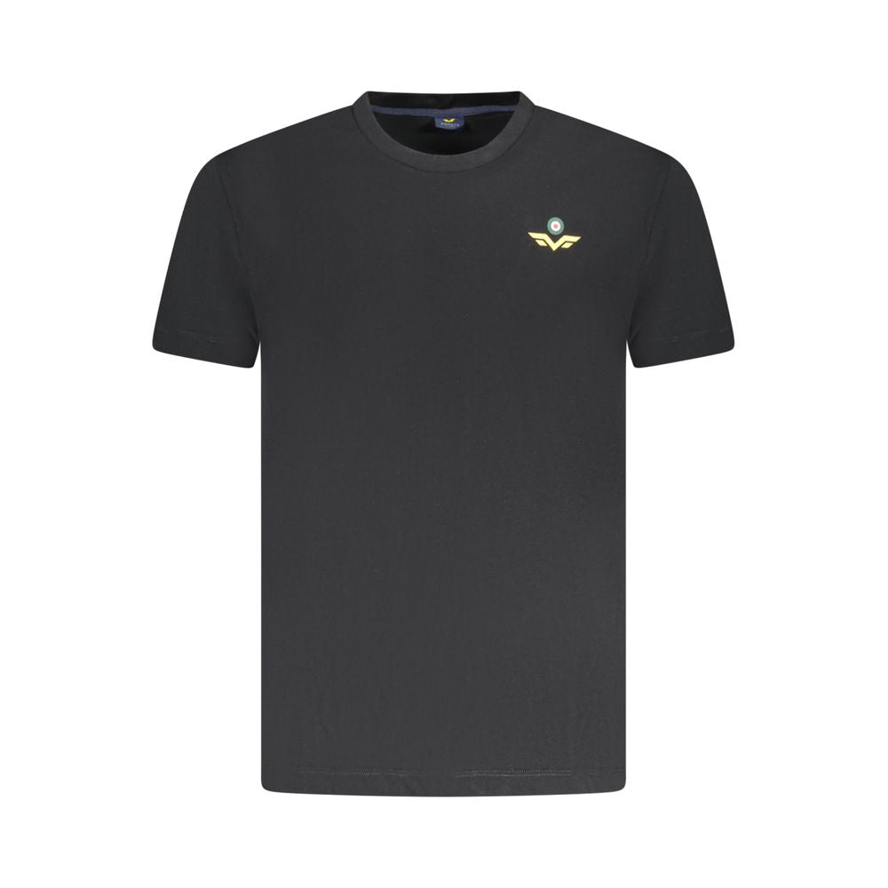 Schwarzes Baumwoll-Herren-T-Shirt