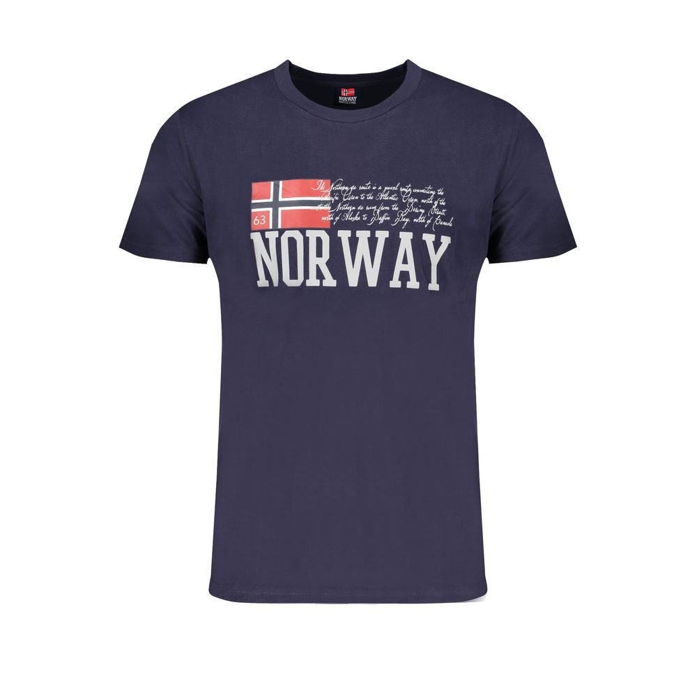 Blaues Baumwoll-Herren-T-Shirt