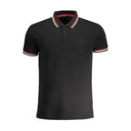 Black Cotton Men Polo Shirt