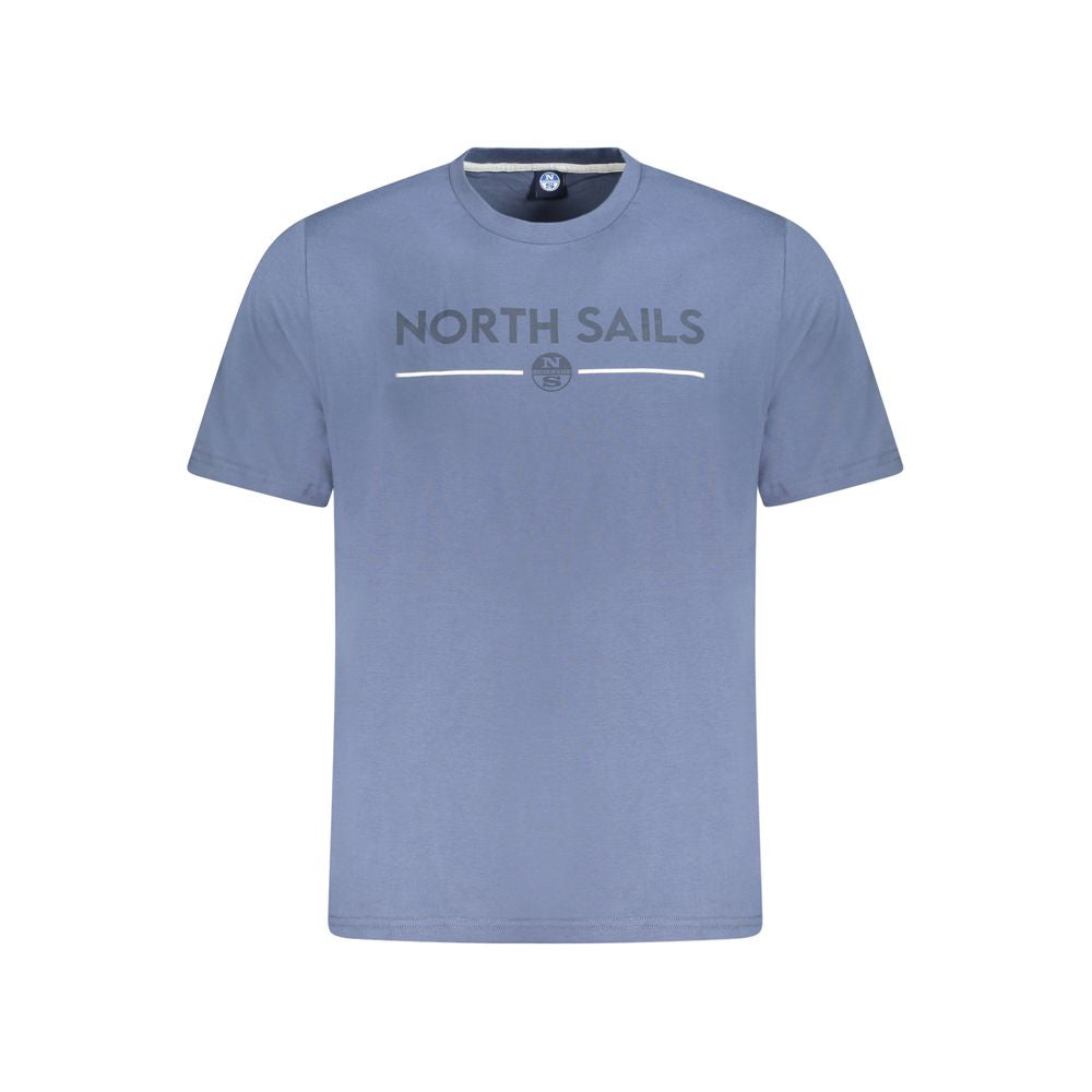 Blaues Baumwoll-Herren-T-Shirt