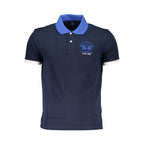 Blaues Herren-Poloshirt aus Baumwolle