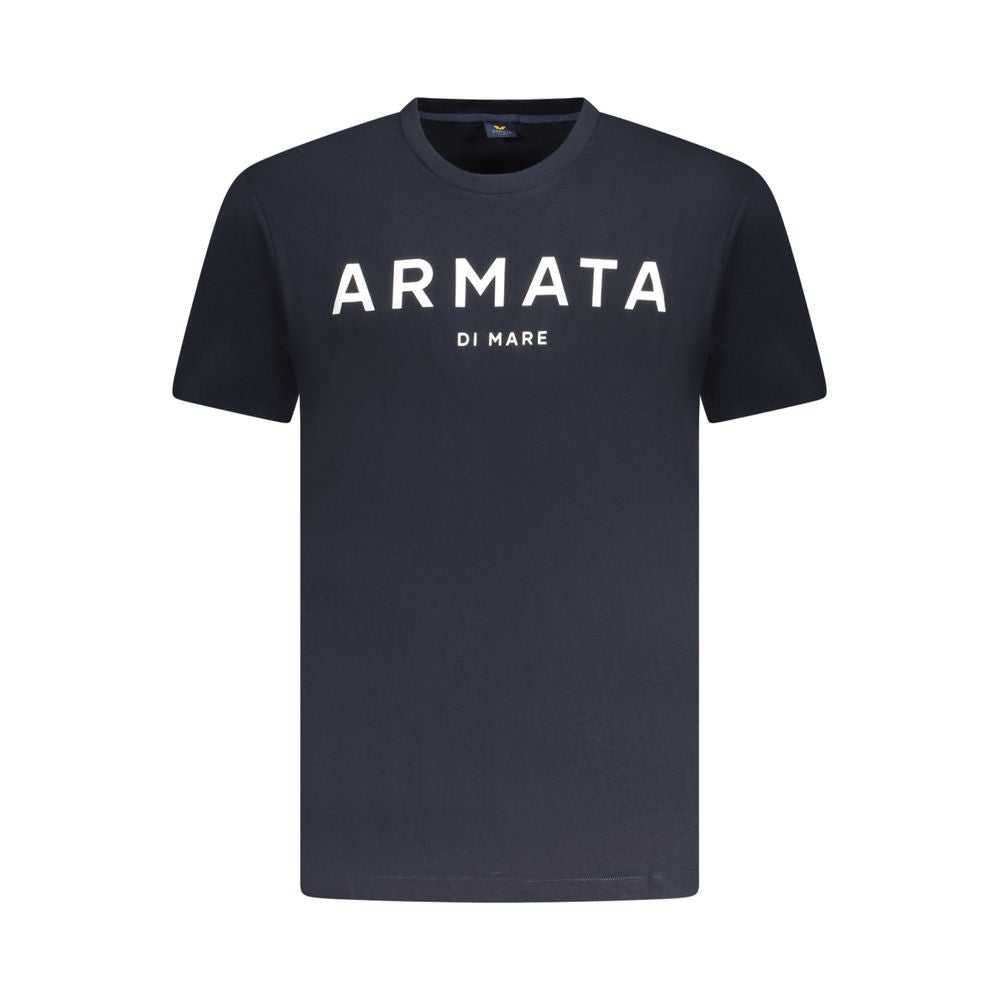 Blaues Baumwoll-Herren-T-Shirt