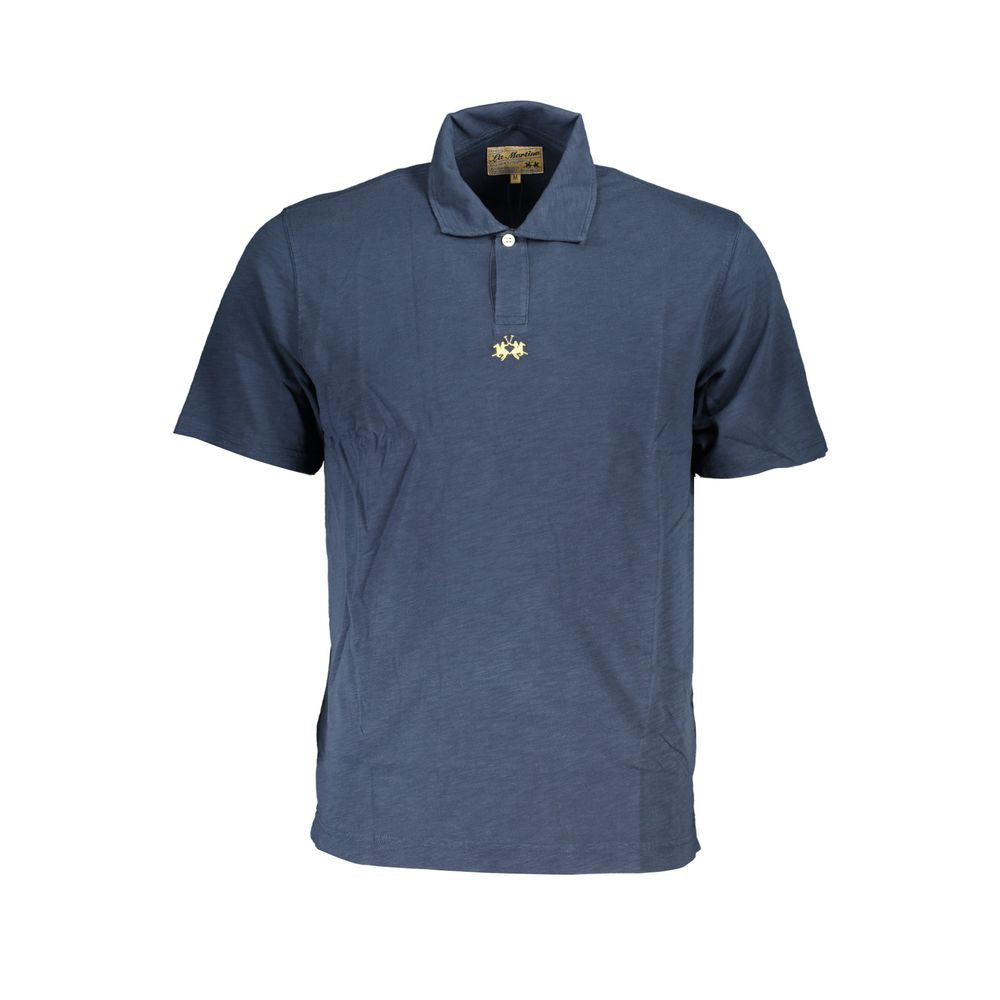 Blaues Herren-Poloshirt aus Baumwolle