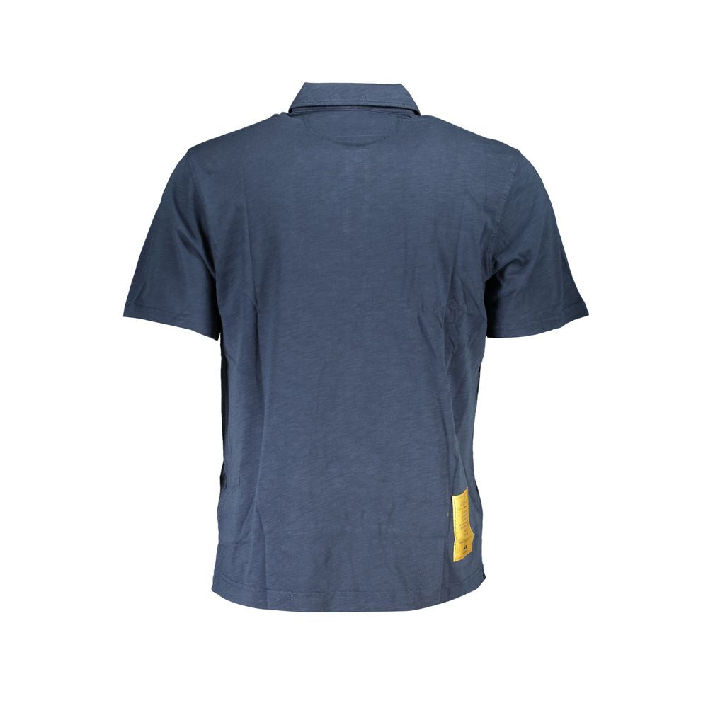 Blaues Herren-Poloshirt aus Baumwolle