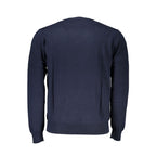 Blue Cotton Men Sweater
