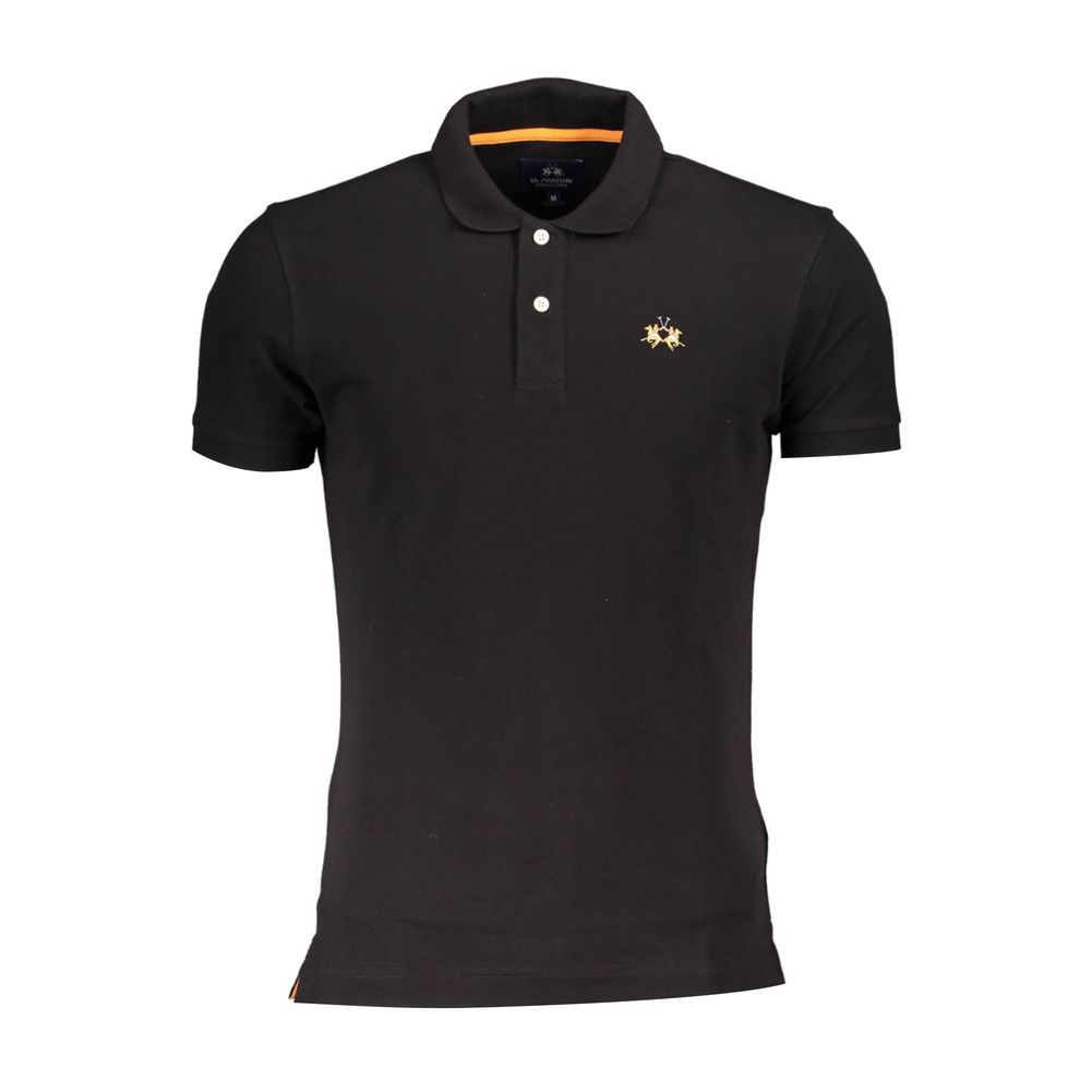 Schwarzes Poloshirt für Herren aus Baumwolle