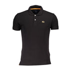 Schwarzes Poloshirt für Herren aus Baumwolle