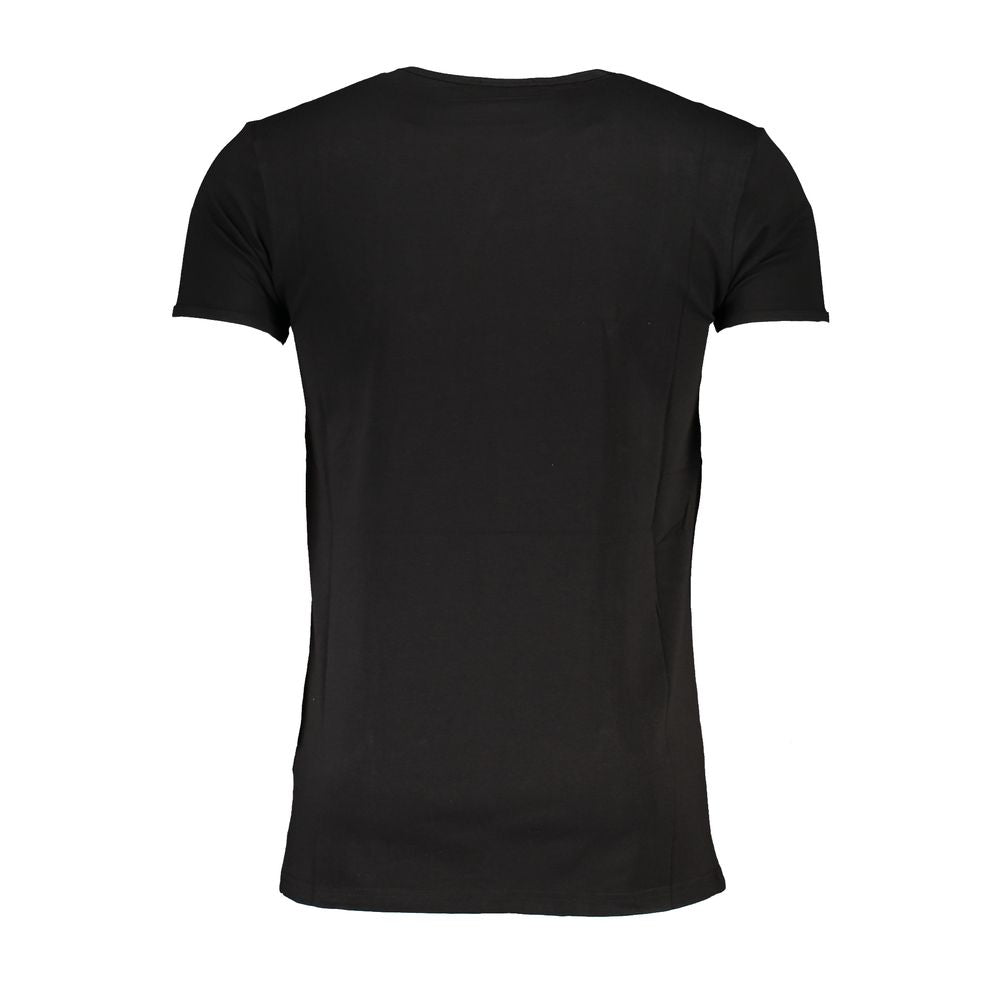 Schwarzes Herren-T-Shirt aus Baumwolle