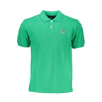 Green Cotton Men Polo