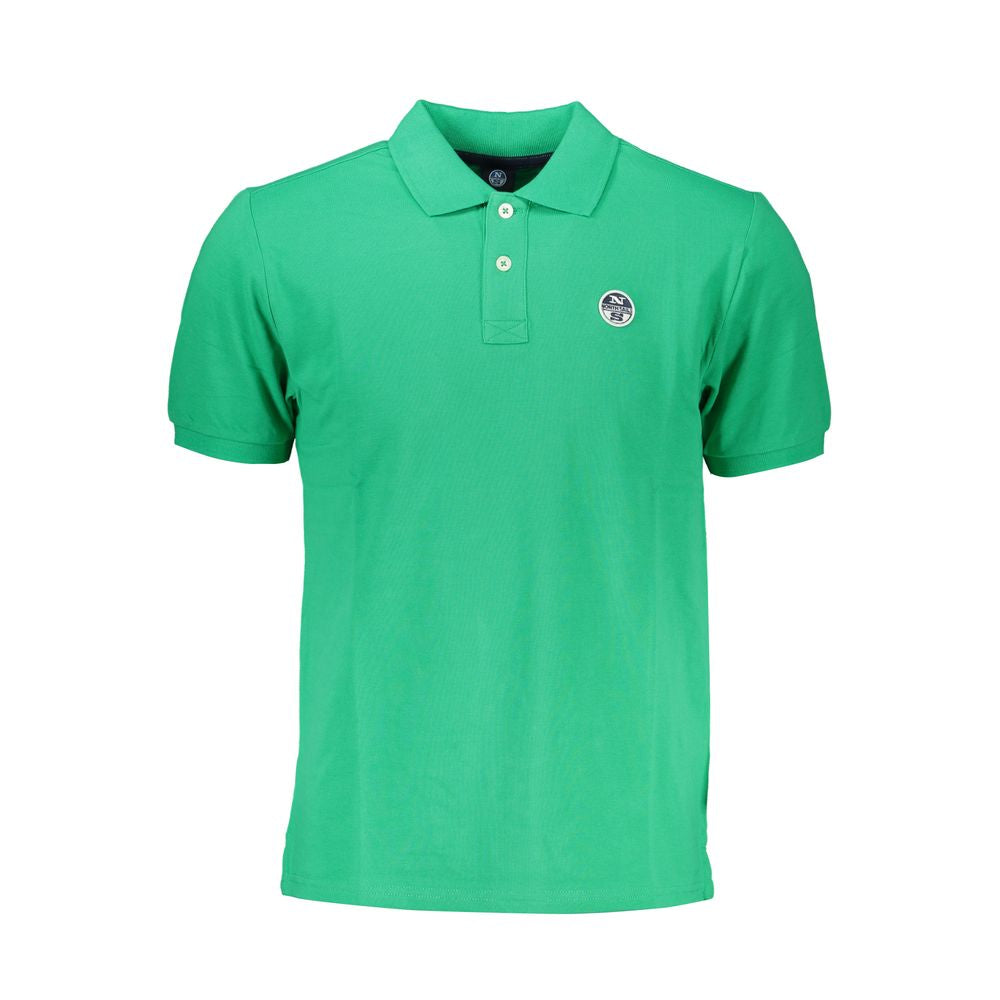 Green Cotton Men Polo