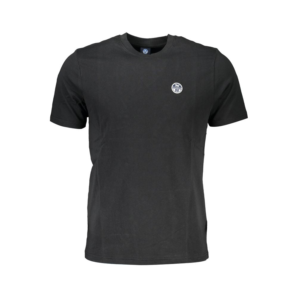 Schwarzes Baumwoll-Herren-T-Shirt