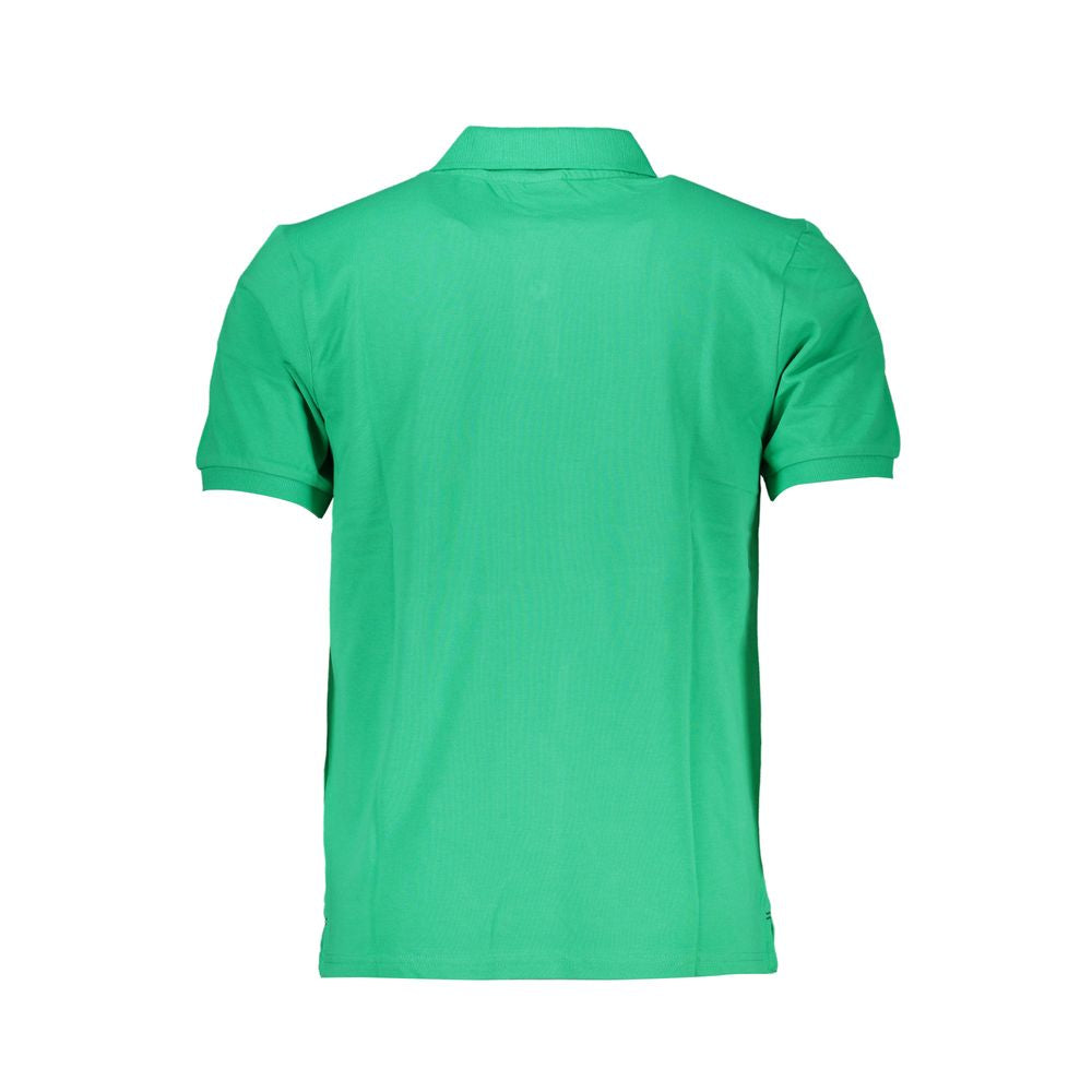 Green Cotton Men Polo