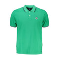 Green Cotton Men Polo Shirt