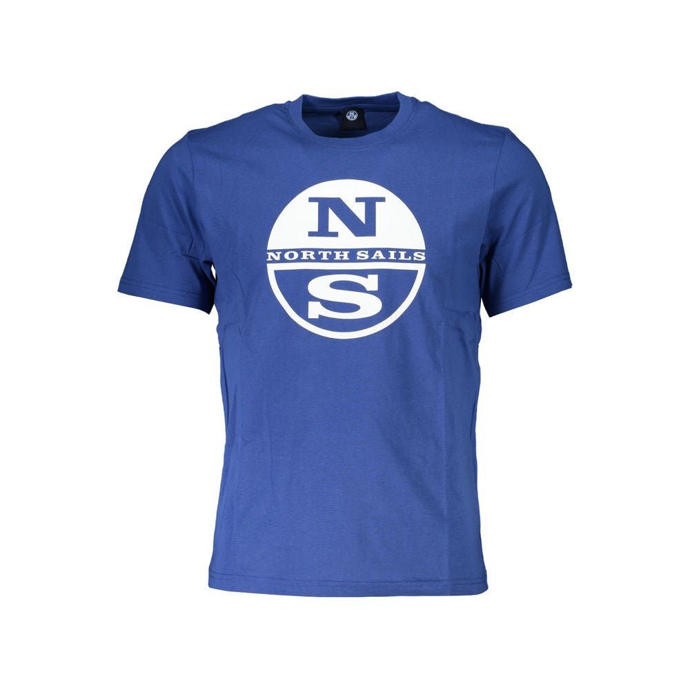 Blaues Baumwoll-Herren-T-Shirt