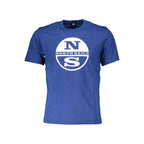 Blaues Baumwoll-Herren-T-Shirt