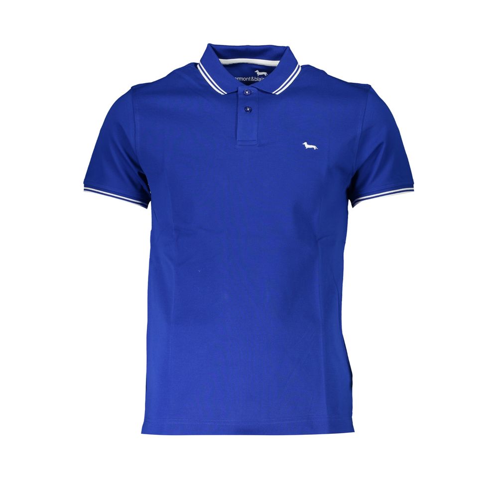 Blaues Baumwoll-Poloshirt