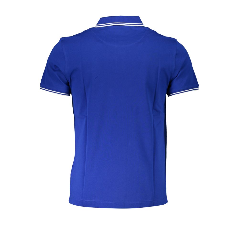 Blaues Baumwoll-Poloshirt