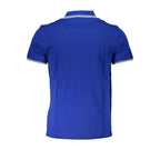Blaues Baumwoll-Poloshirt